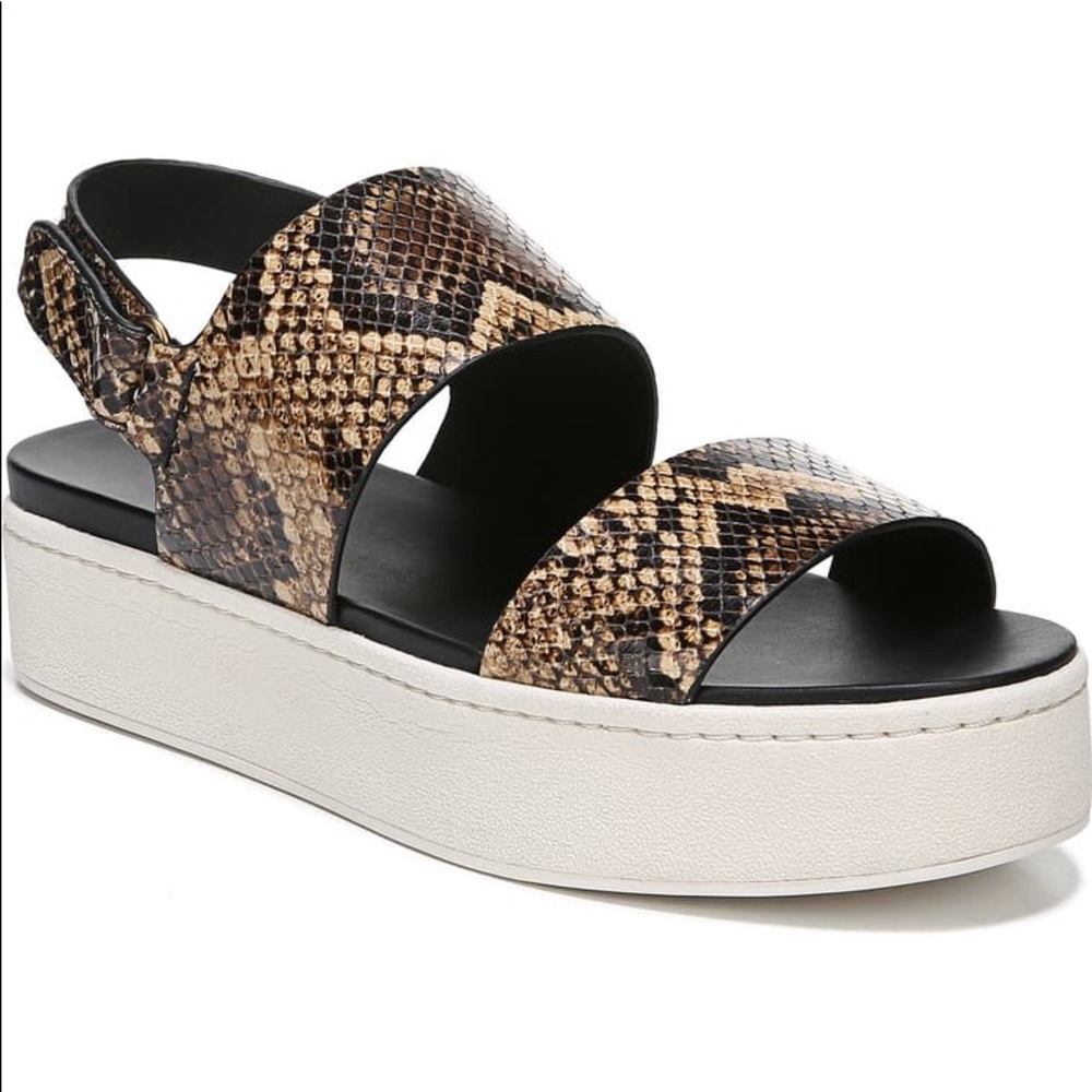 Vince Westport Snake Embossed Platform Sandals Size 9.5 Summer Snakeskin HP NEW